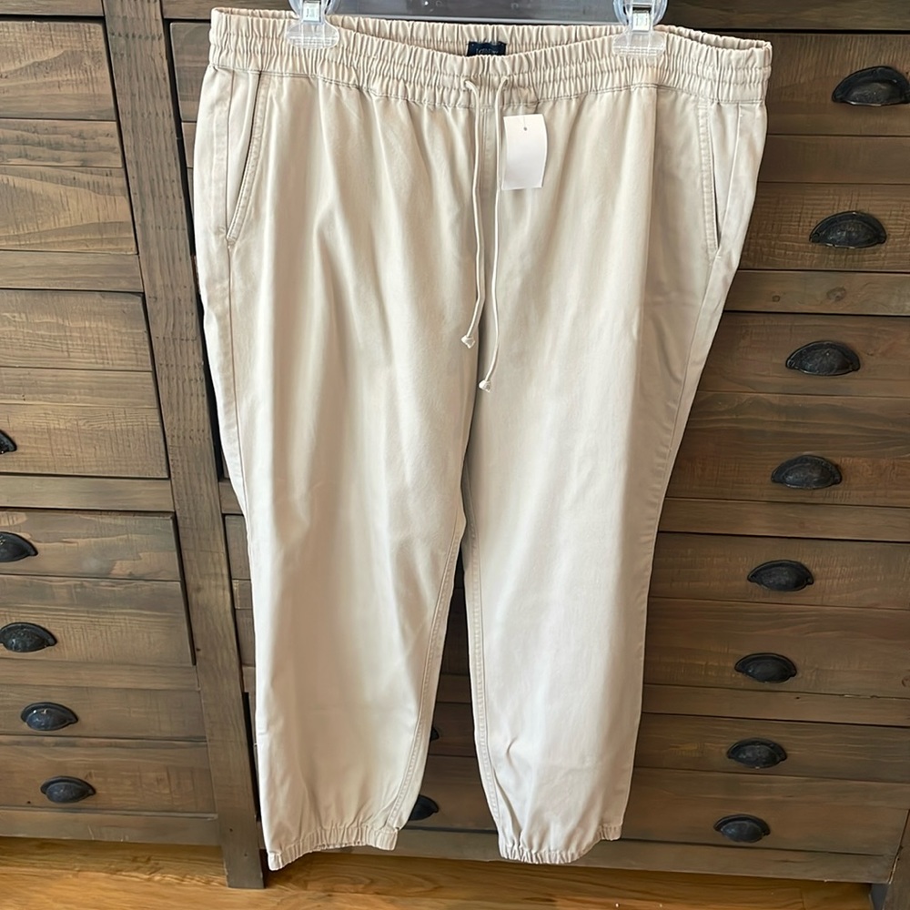 NWT J. Crew Khaki Joggers Size 14